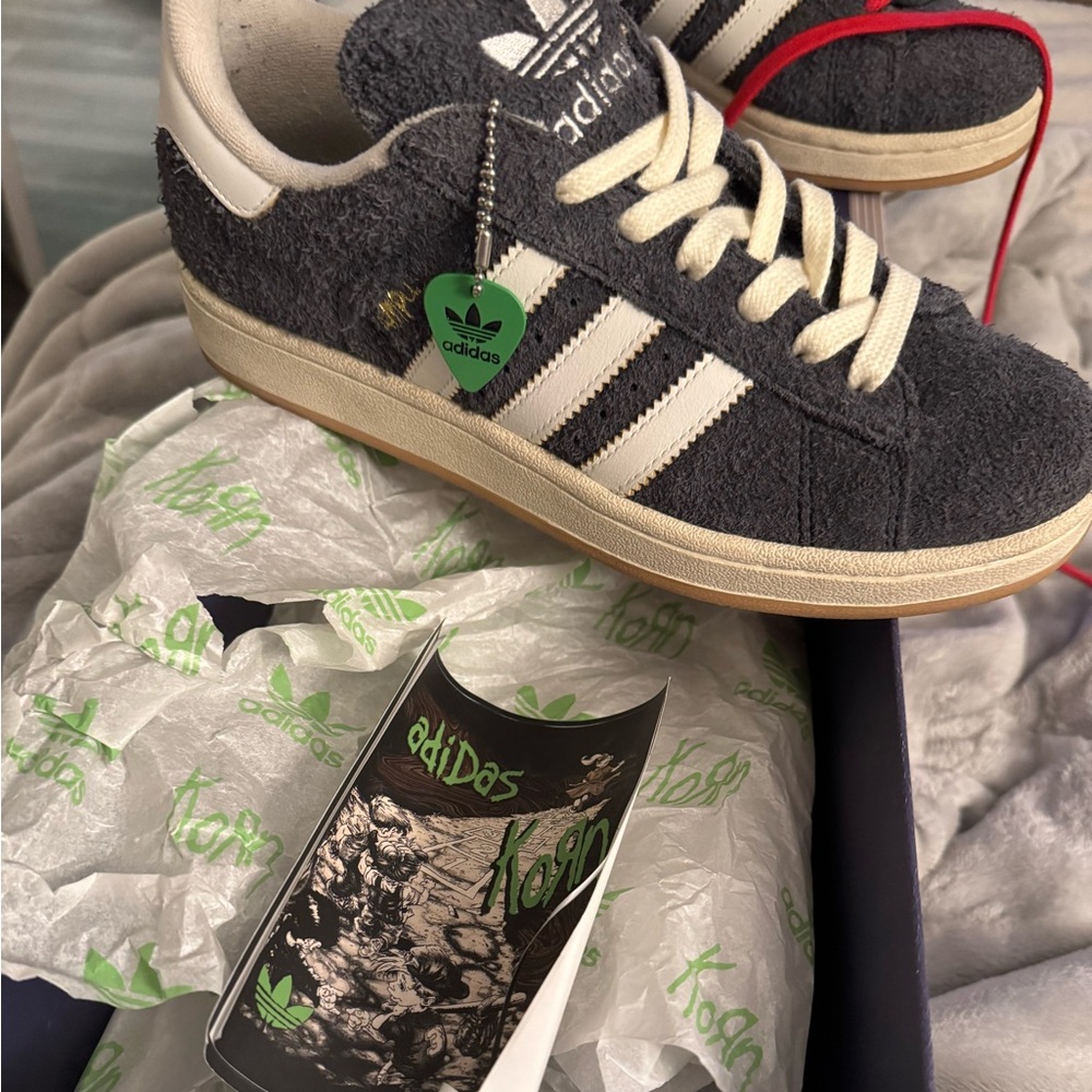 Adidas Korn Dark Grey and White Sneakers